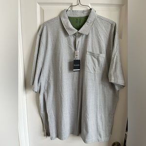 Jos. A. Banks polo shirt, 4xlt, tailored fit, striped, NWT, #14